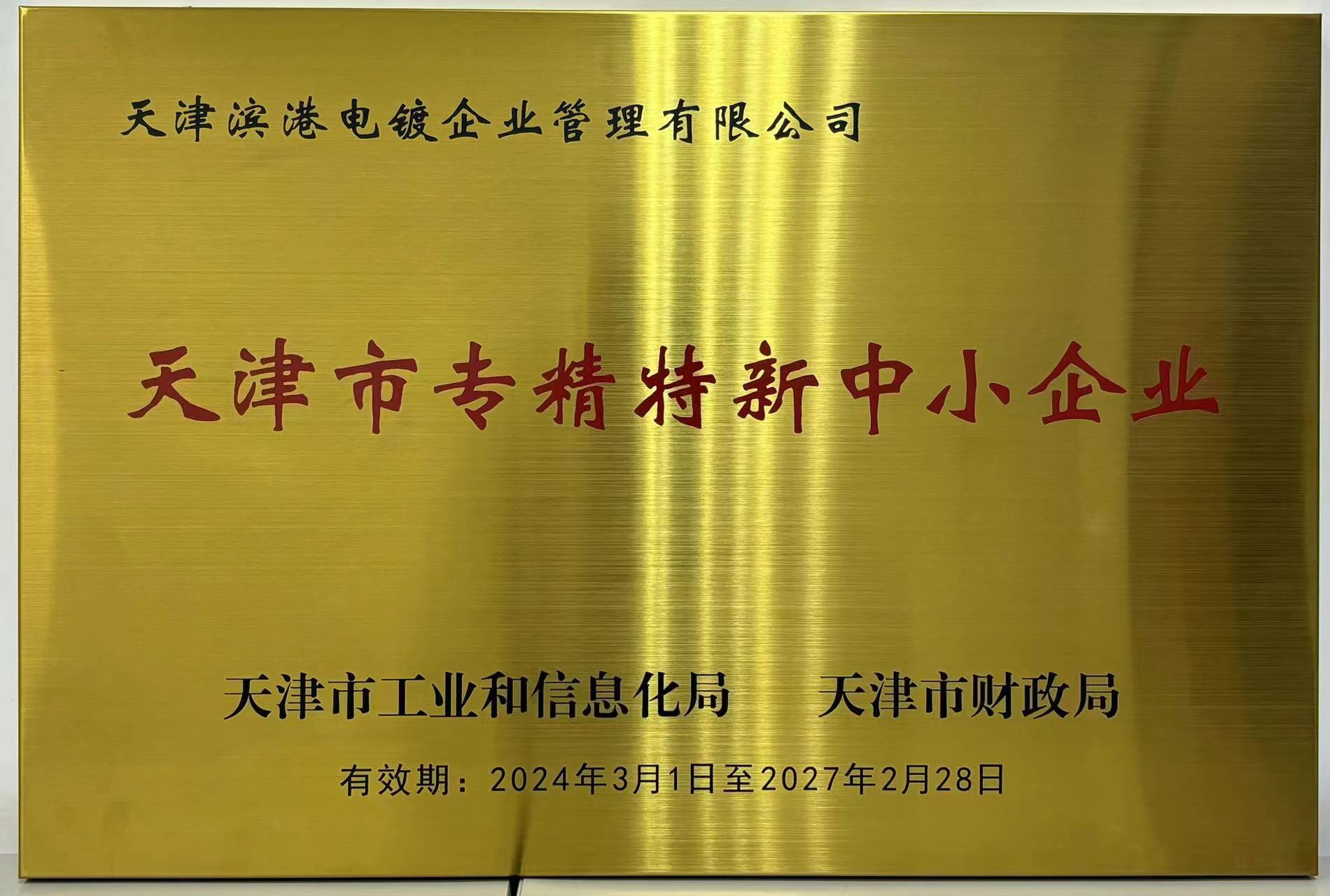 天津市專精特新中小企業(yè)